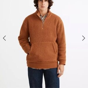 Madewell Sherpa Quarter Zip Pullover